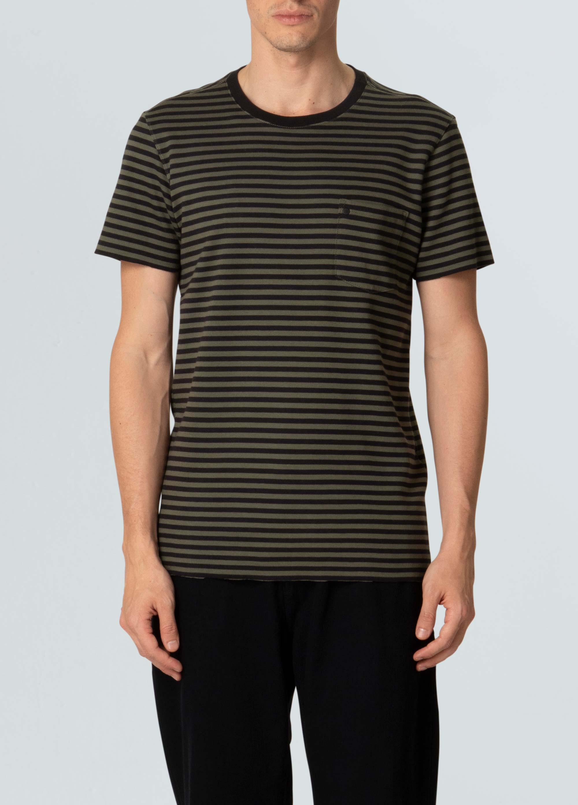T-shirt double pocket stripes rose