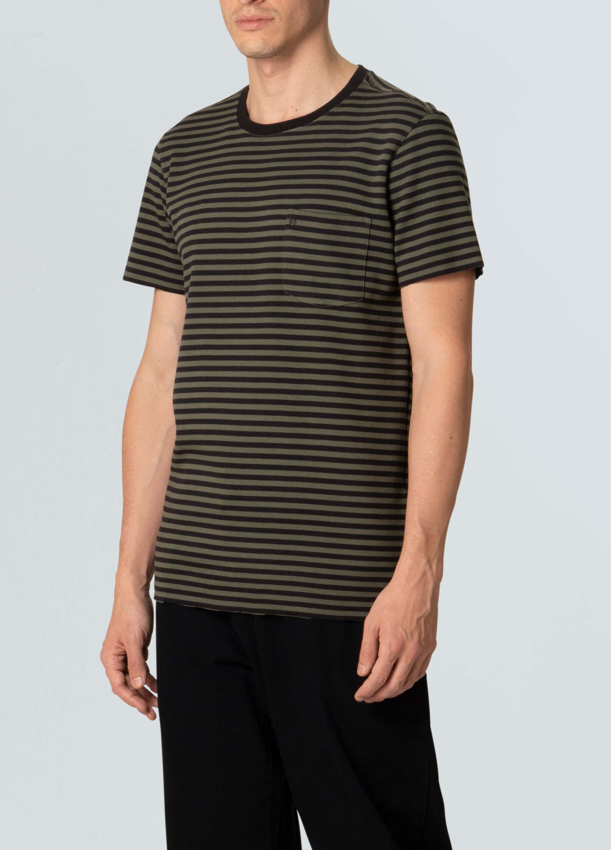 T-shirt double pocket stripes rose
