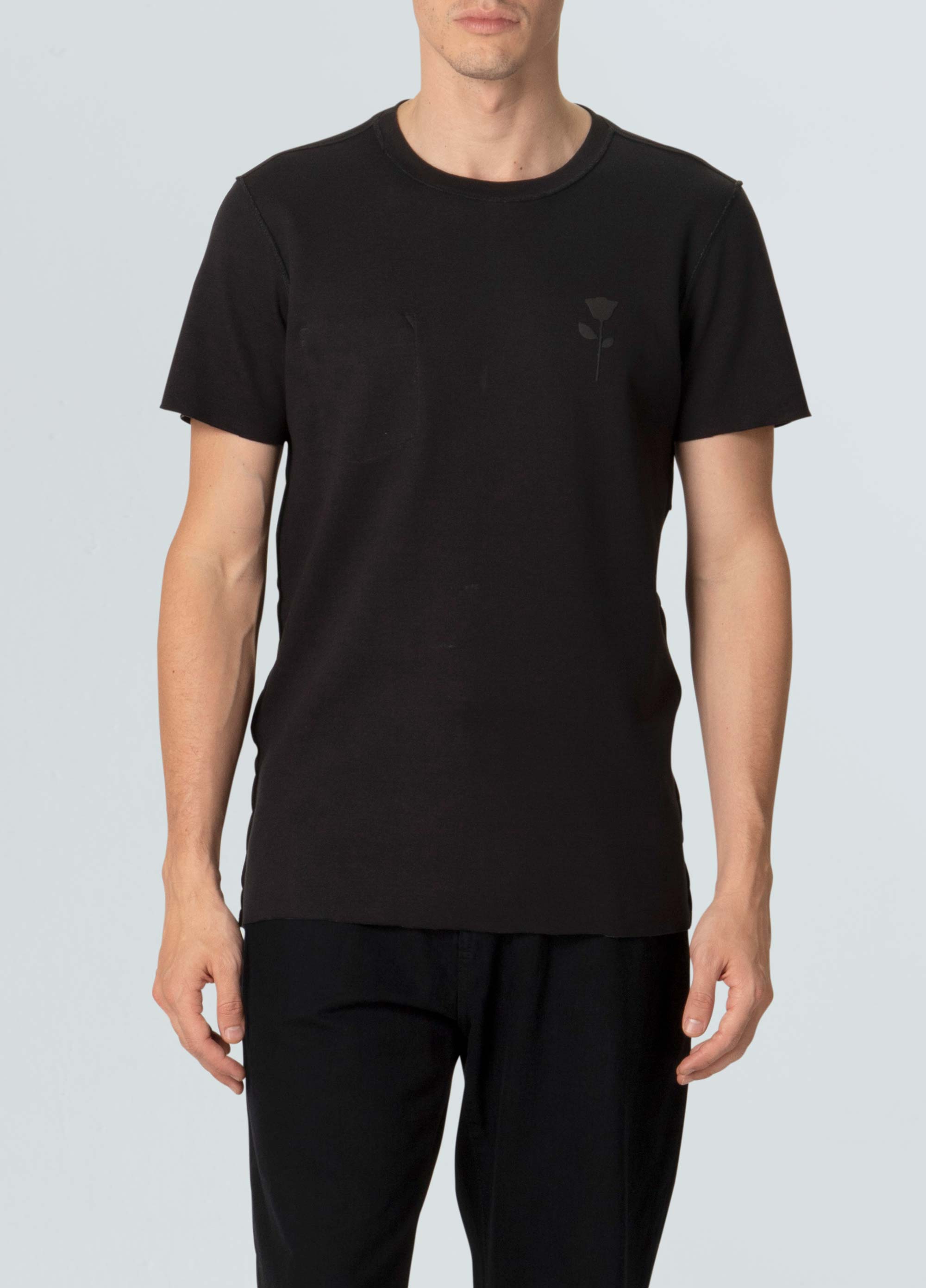 T-shirt double pocket stripes rose