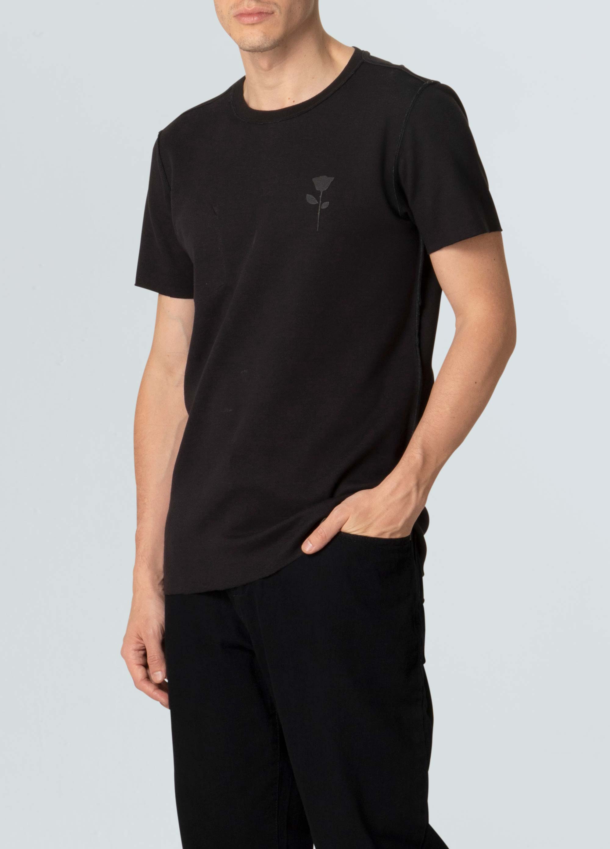 T-shirt double pocket stripes rose