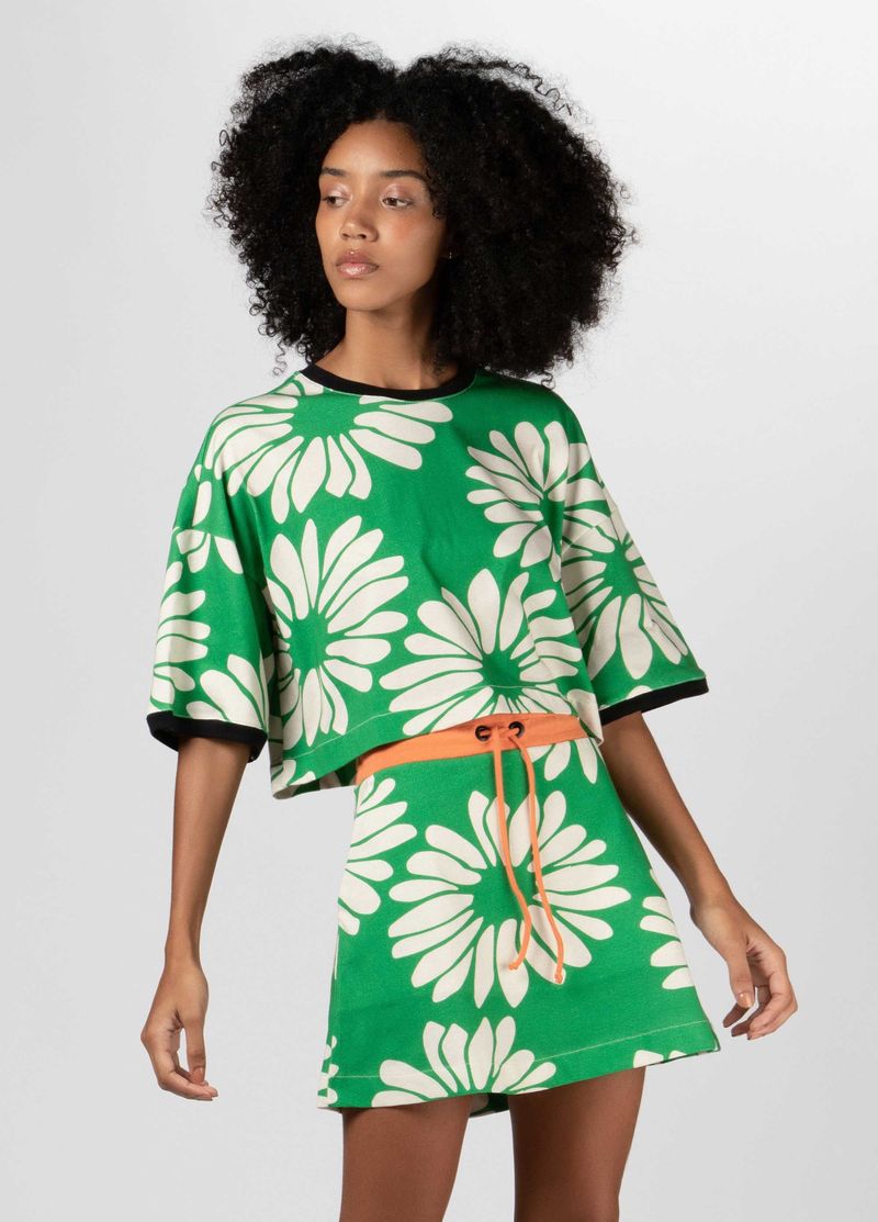 BLUSA CROPPED MACRO DAISY GREEN