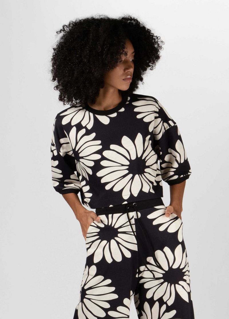 BLUSA MC MACRO DAISY BLACK