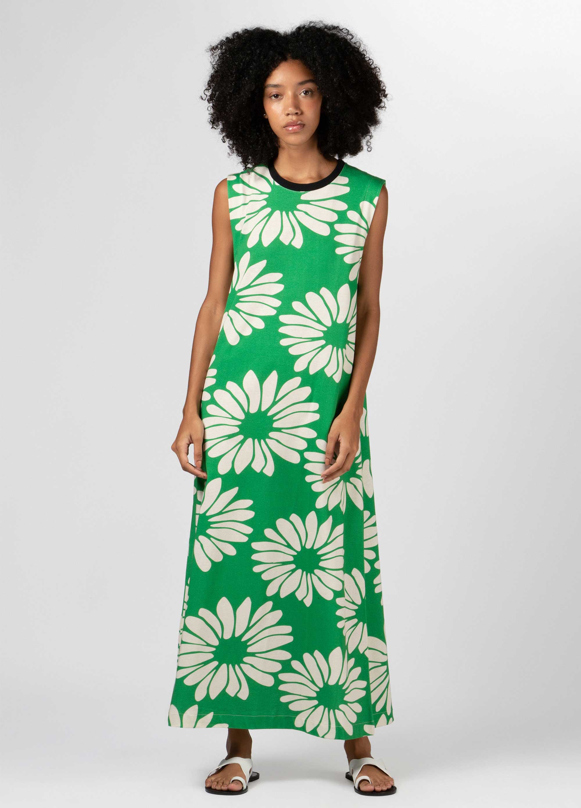 Vestido macro daisy green
