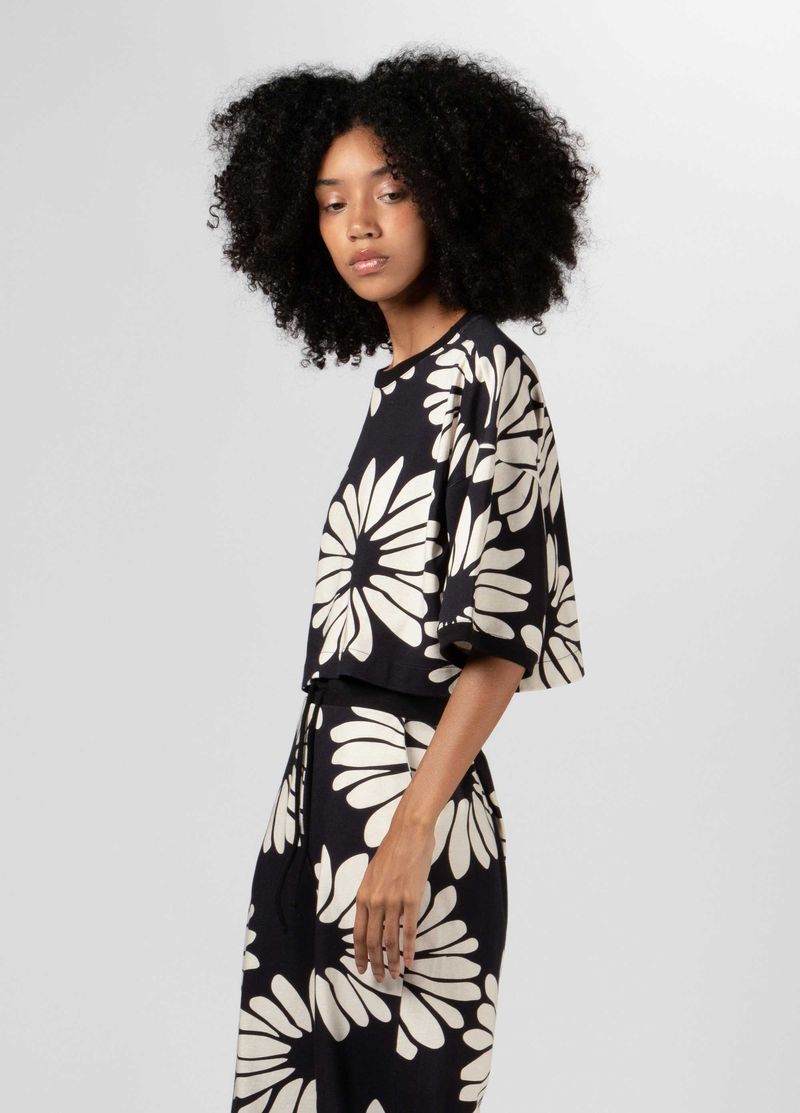 BLUSA MC MACRO DAISY BLACK