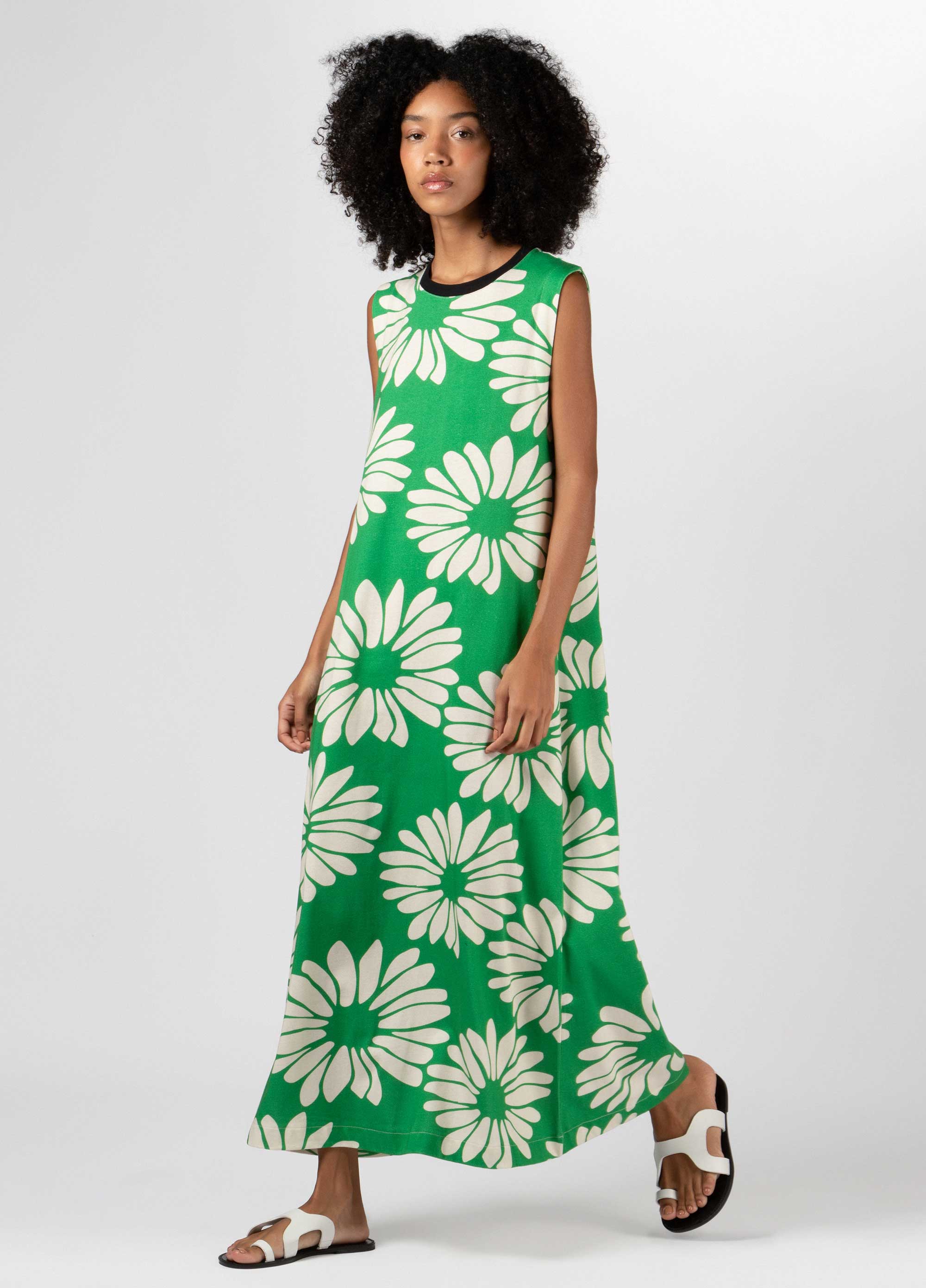 Vestido macro daisy green
