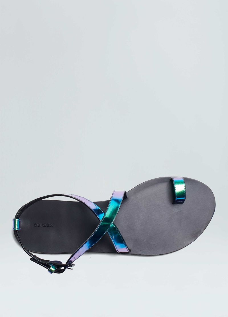 SANDALIA FLAT STRAPS HOLOGRAFICA