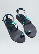 SANDALIA FLAT STRAPS HOLOGRAFICA