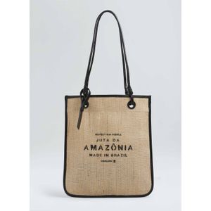 Bolsa tote flat couro juta eco