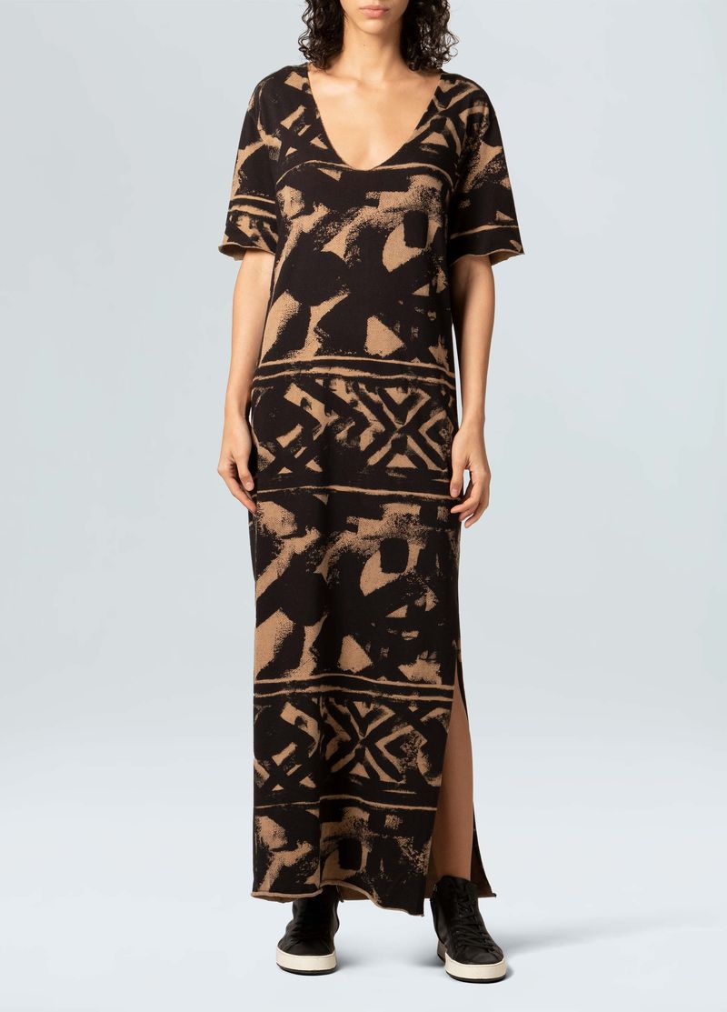 VESTIDO LONGO GRAFISMO