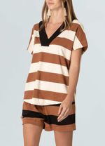 blusa maxi rib v stripe