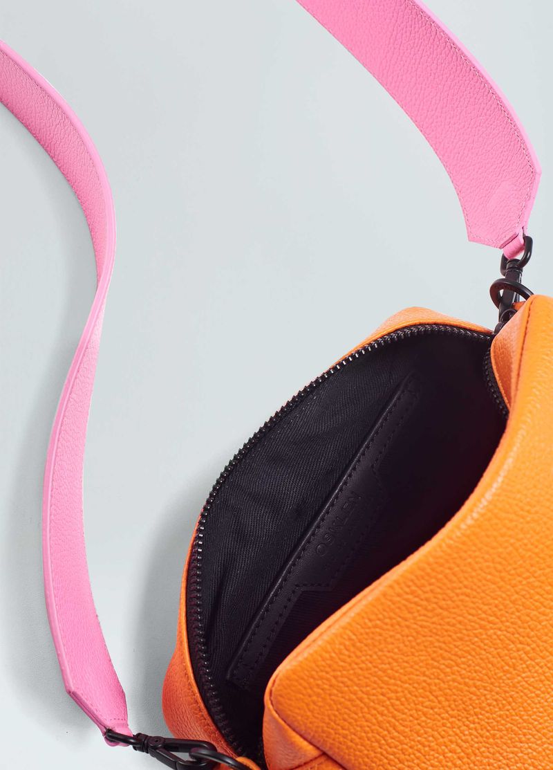 BOLSA COURO CROSSBODY TWO STRAPS