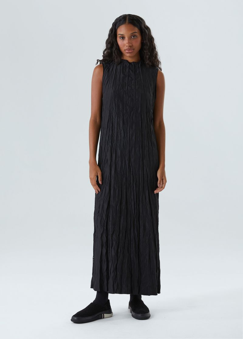 vestido wrinkled satin double face