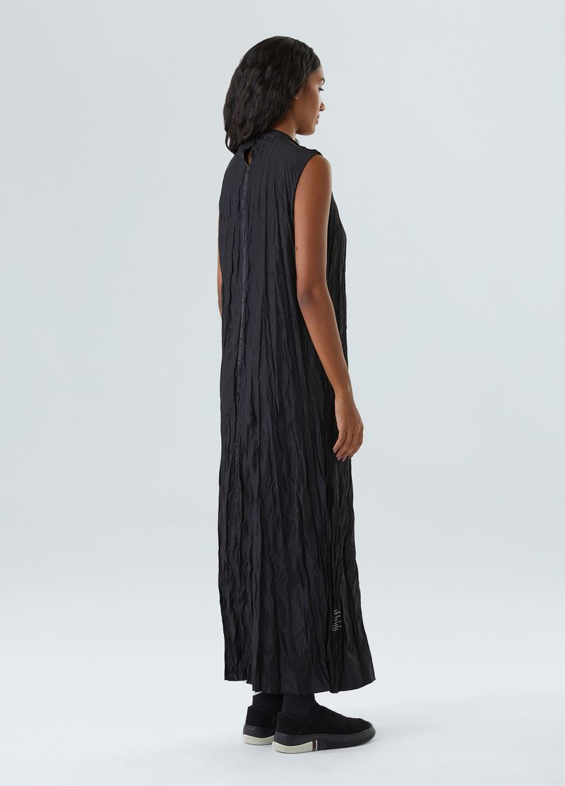 vestido wrinkled satin double face