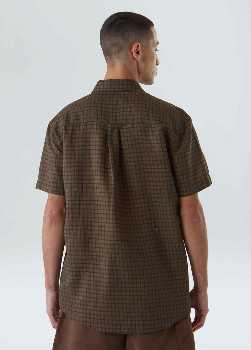 CAMISA MC LINEN PLAID