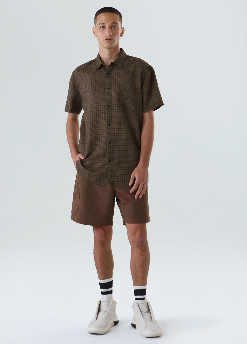 CAMISA MC LINEN PLAID
