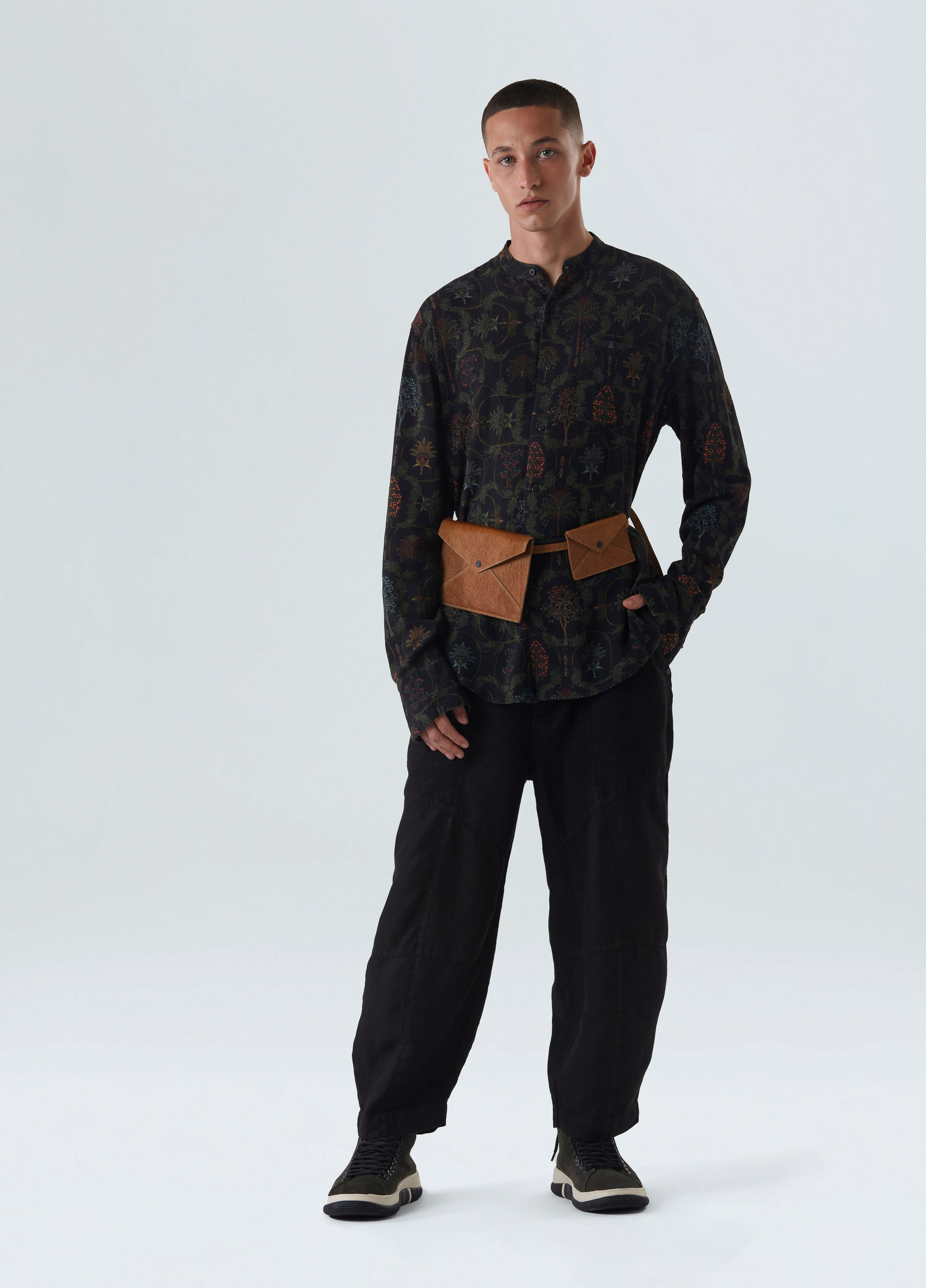 Camisa linen semente dark