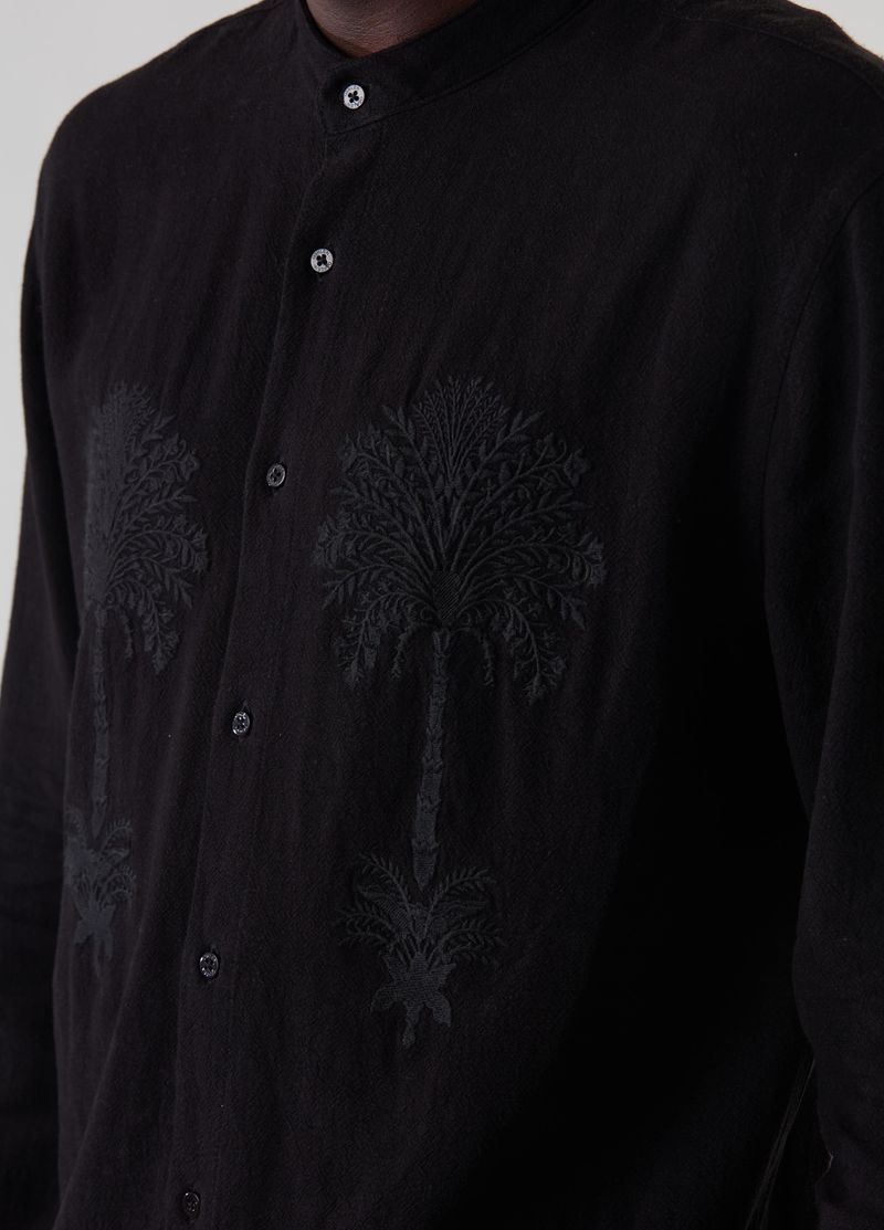 camisa ml colarless bordado