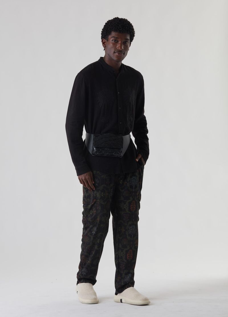 camisa ml colarless bordado