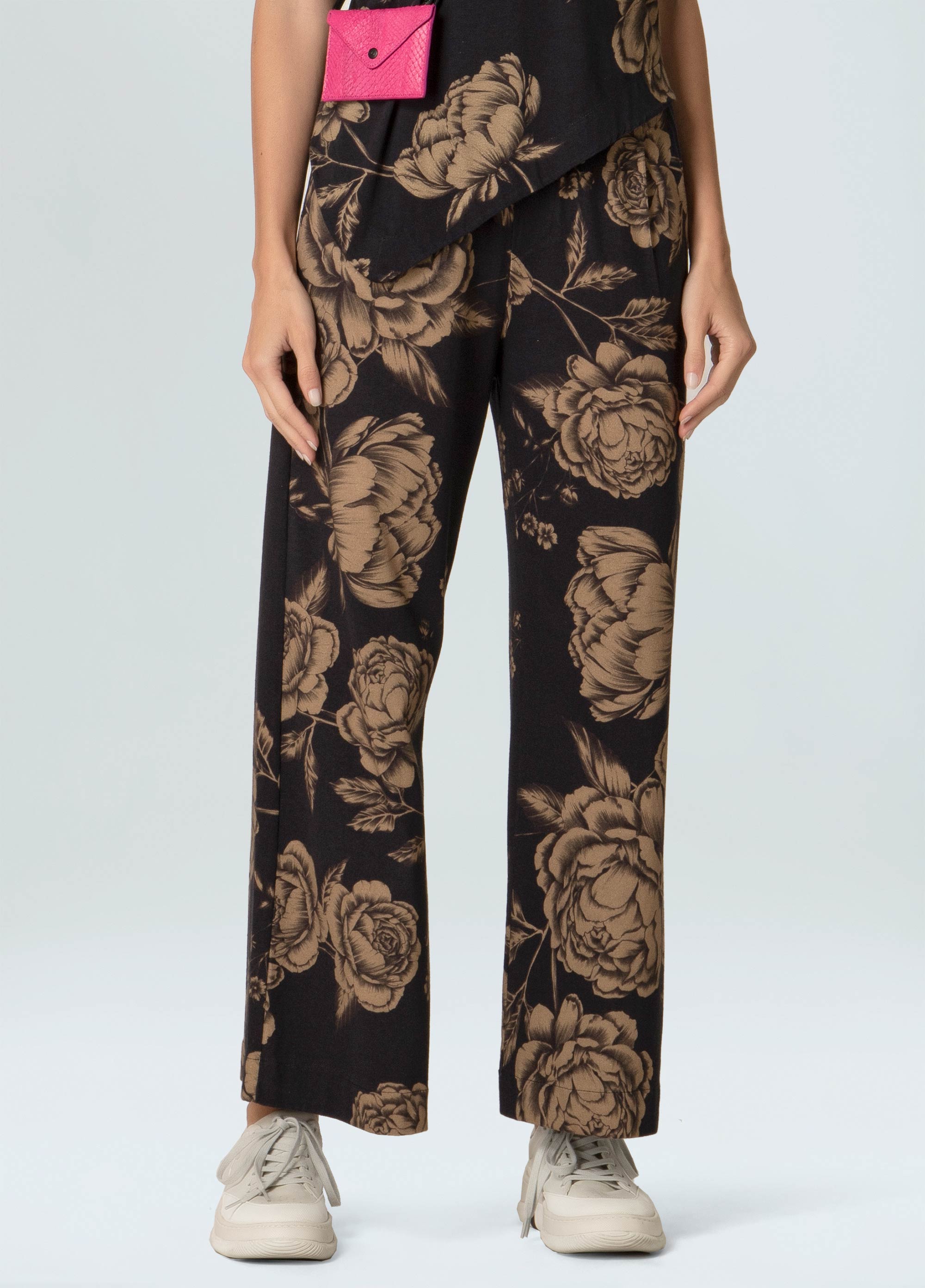 Calça pantacourt rosa khaki