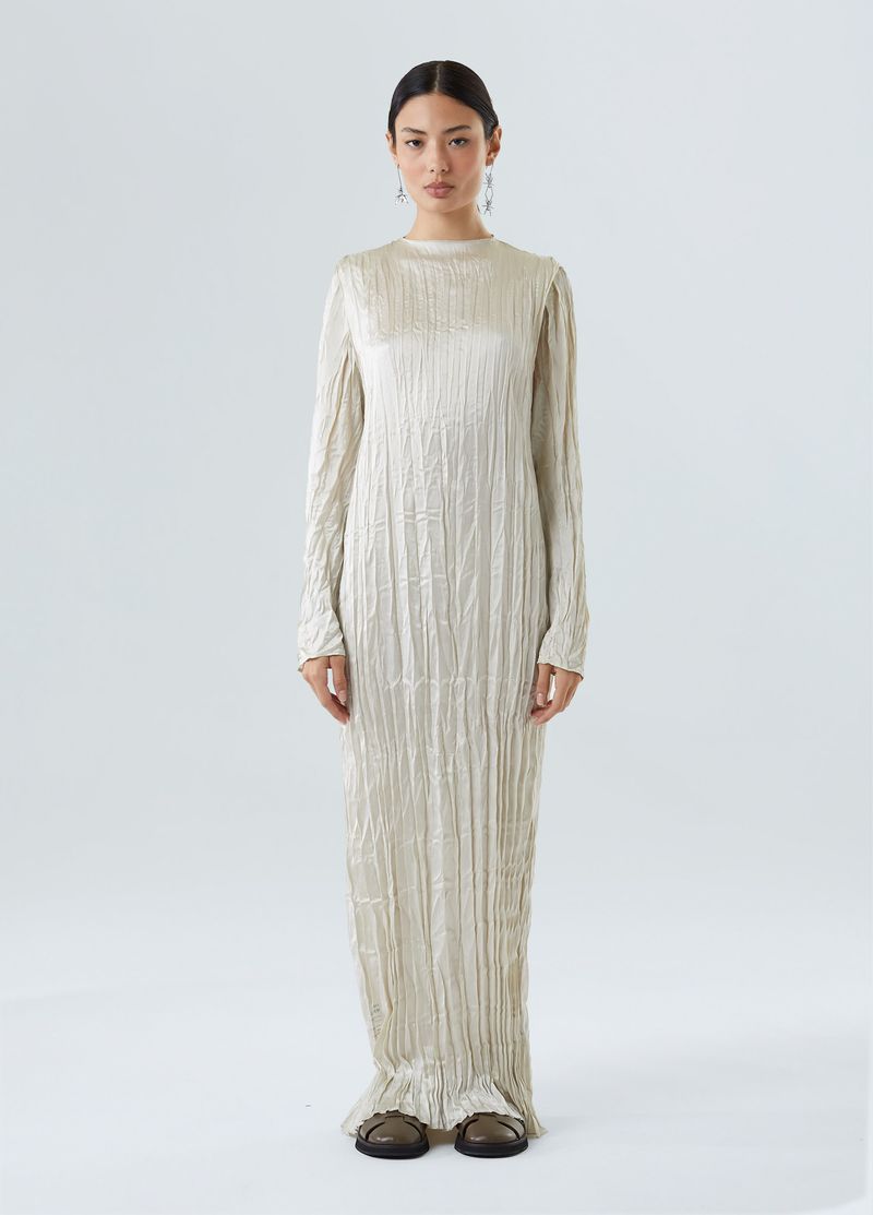 VESTIDO WRINKLED SATIN DOUBLE FACE