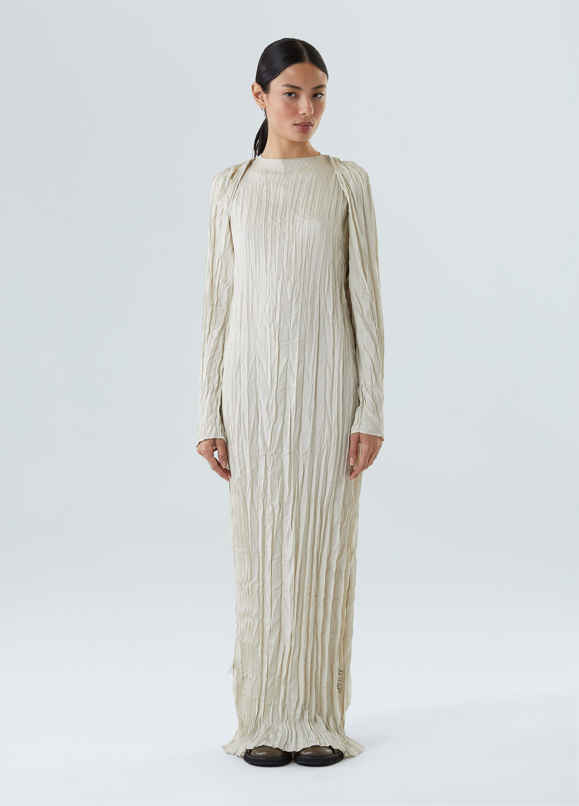 Vestido wrinkled satin