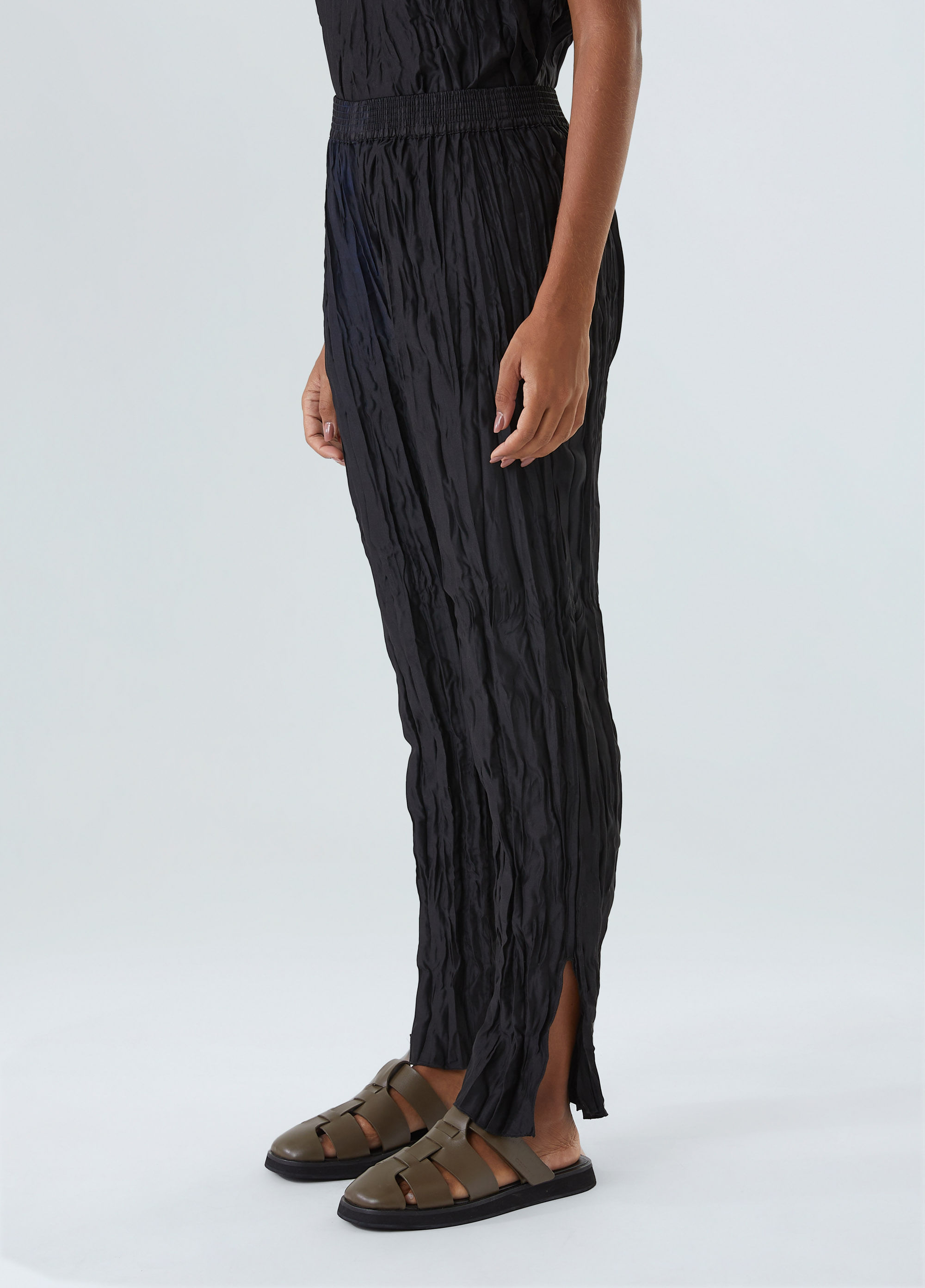 Calça wrinkled satin