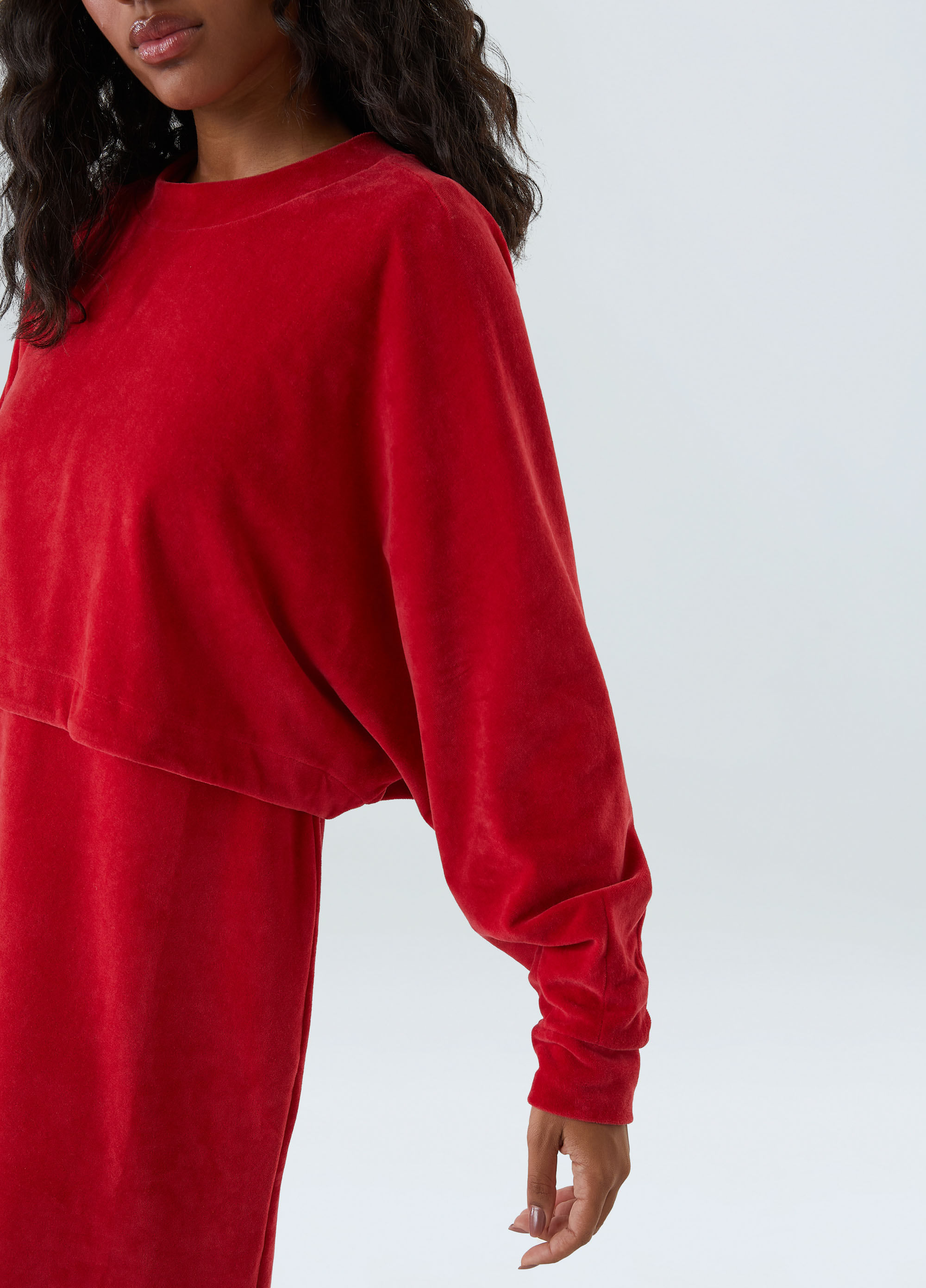 Casaco cropped plush