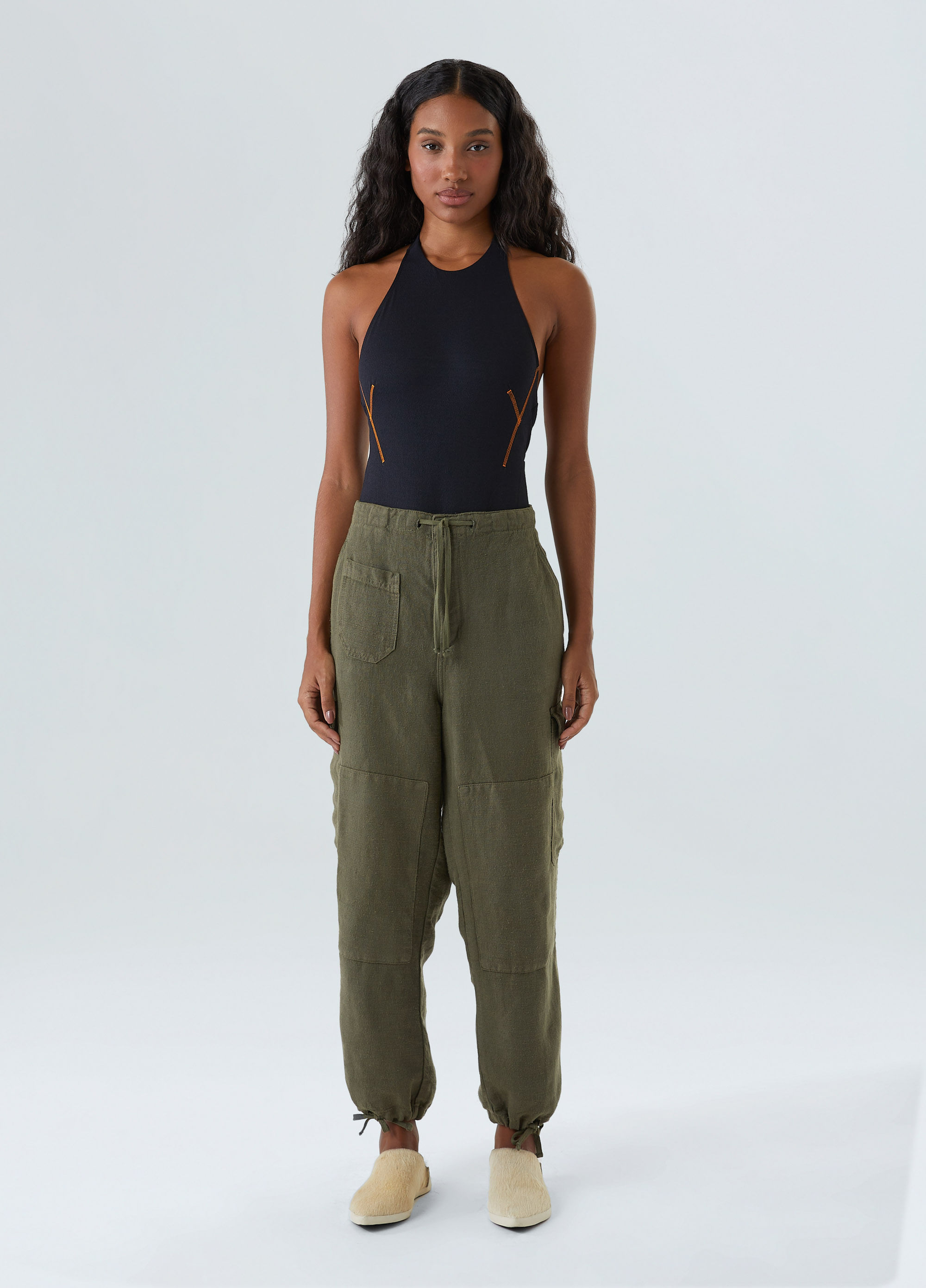 Calça bolsos double face
