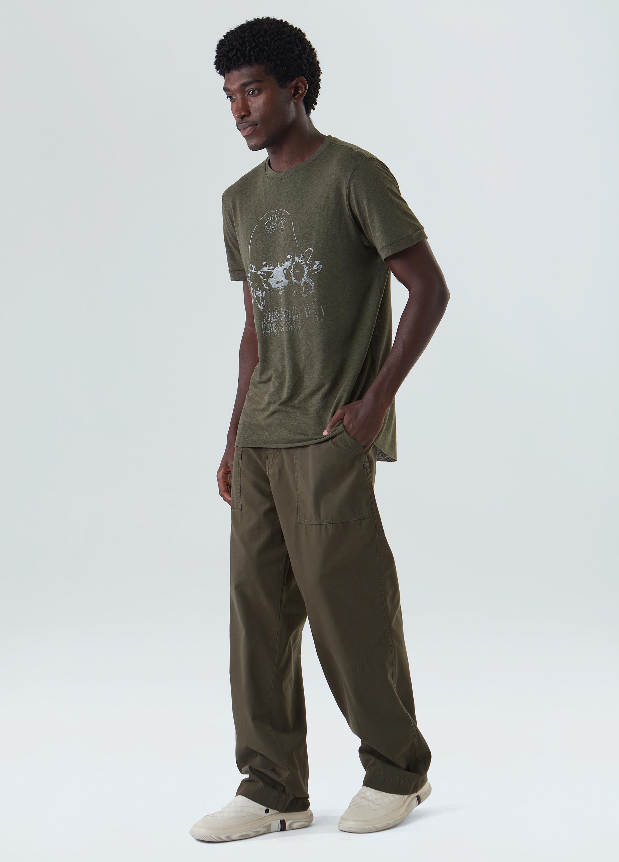 Calça twill wide