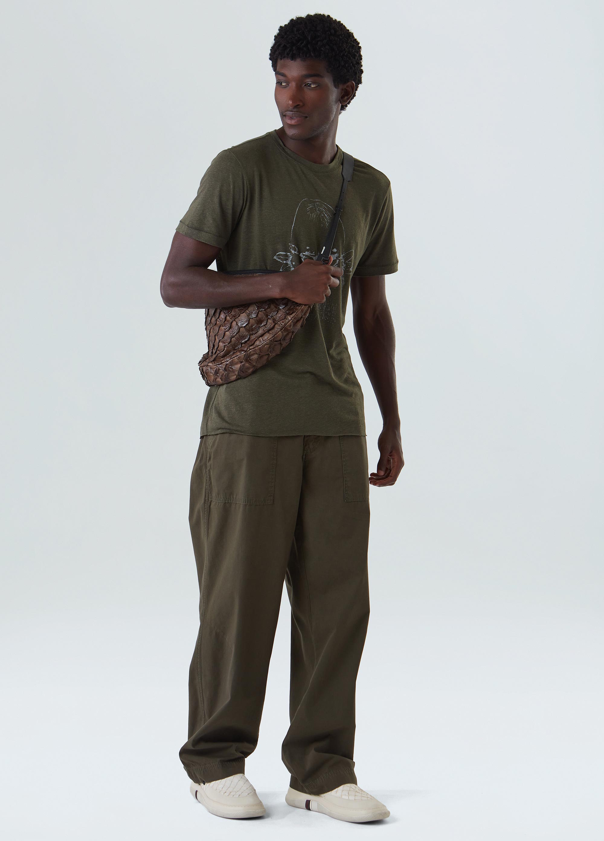 Calça twill wide