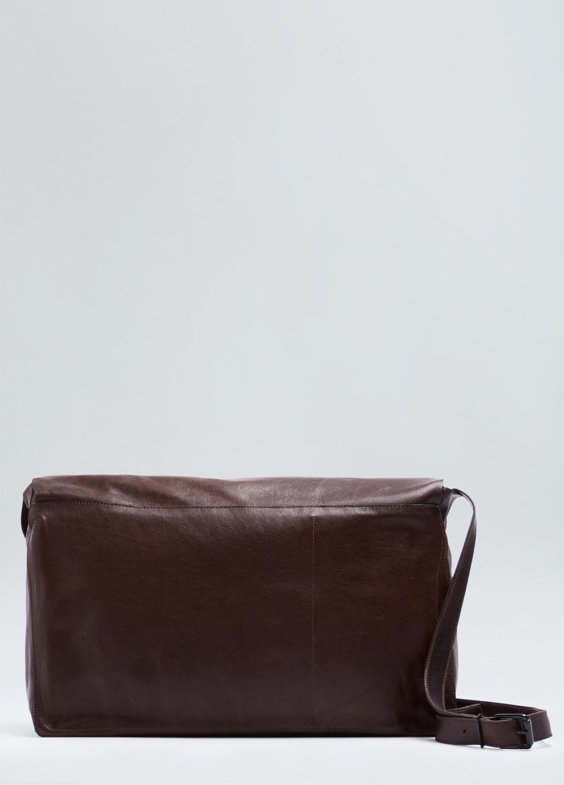 LEATHER CROSSBODY EBASICS BAG LARGE