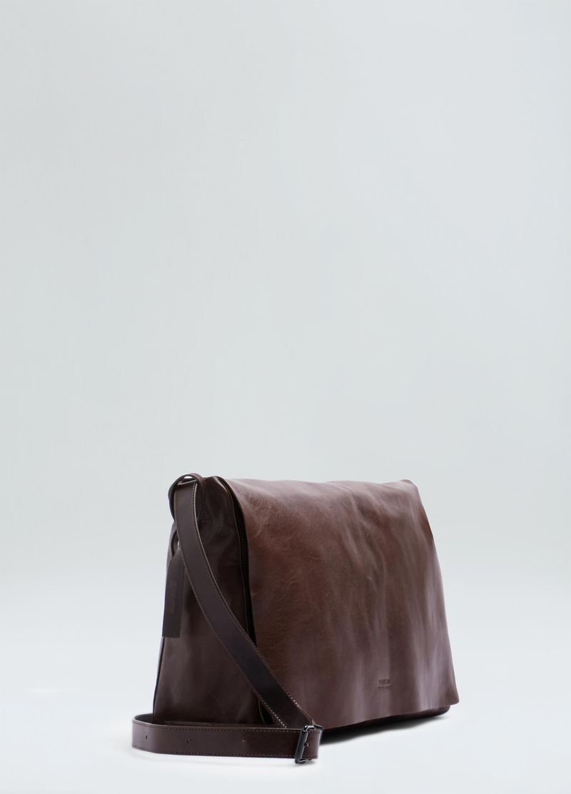 LEATHER CROSSBODY EBASICS BAG LARGE