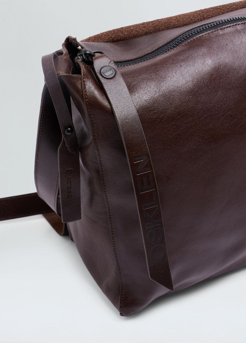 LEATHER CROSSBODY EBASICS BAG LARGE