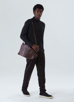 LEATHER CROSSBODY EBASICS BAG LARGE