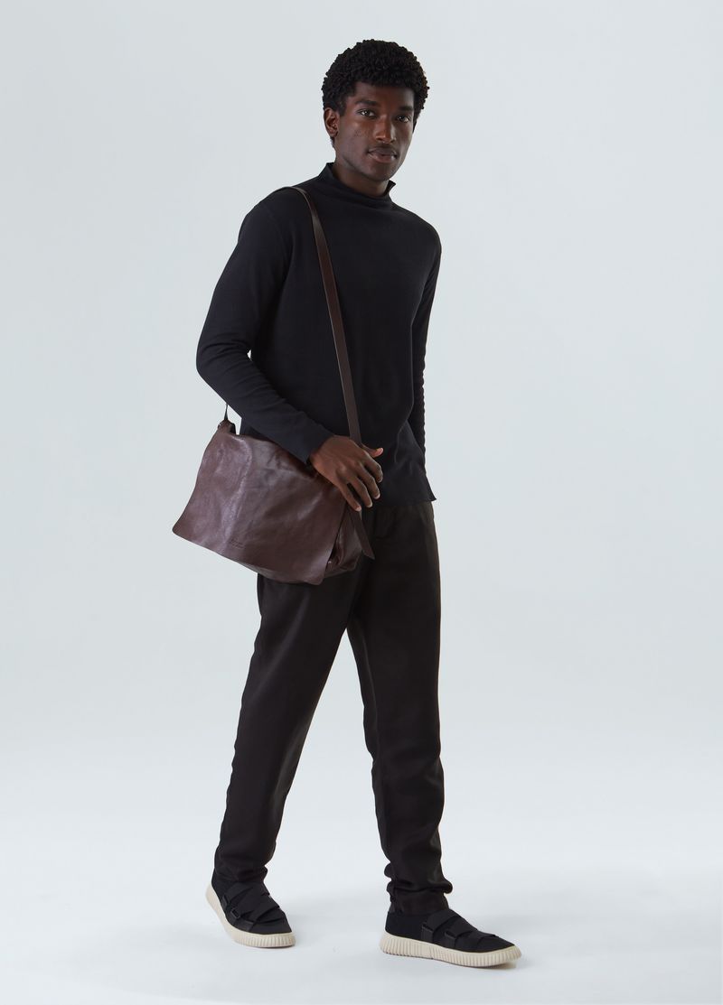 LEATHER CROSSBODY EBASICS BAG LARGE