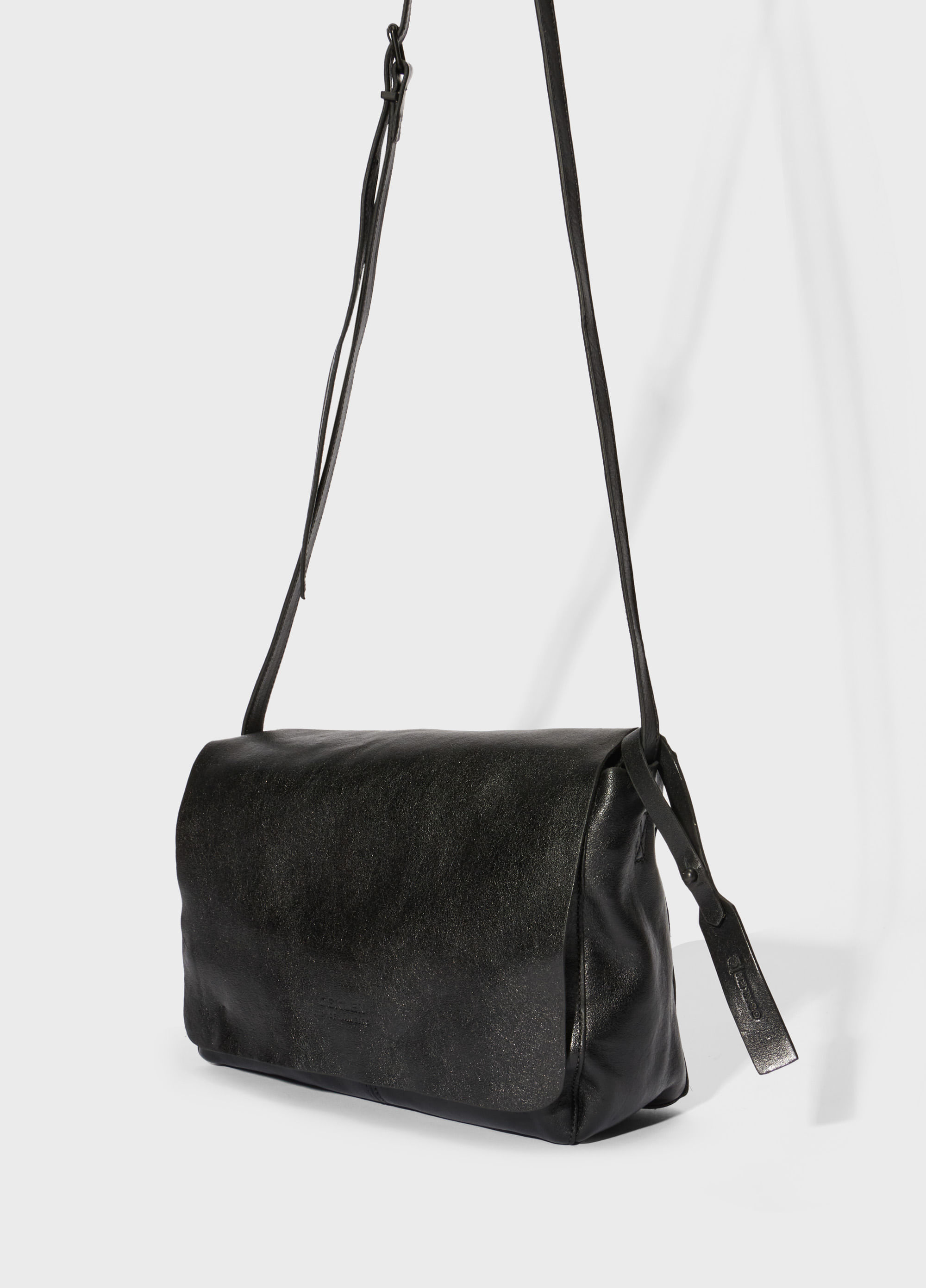 SMALL LEATHER CROSSBODY E BASICS BAG