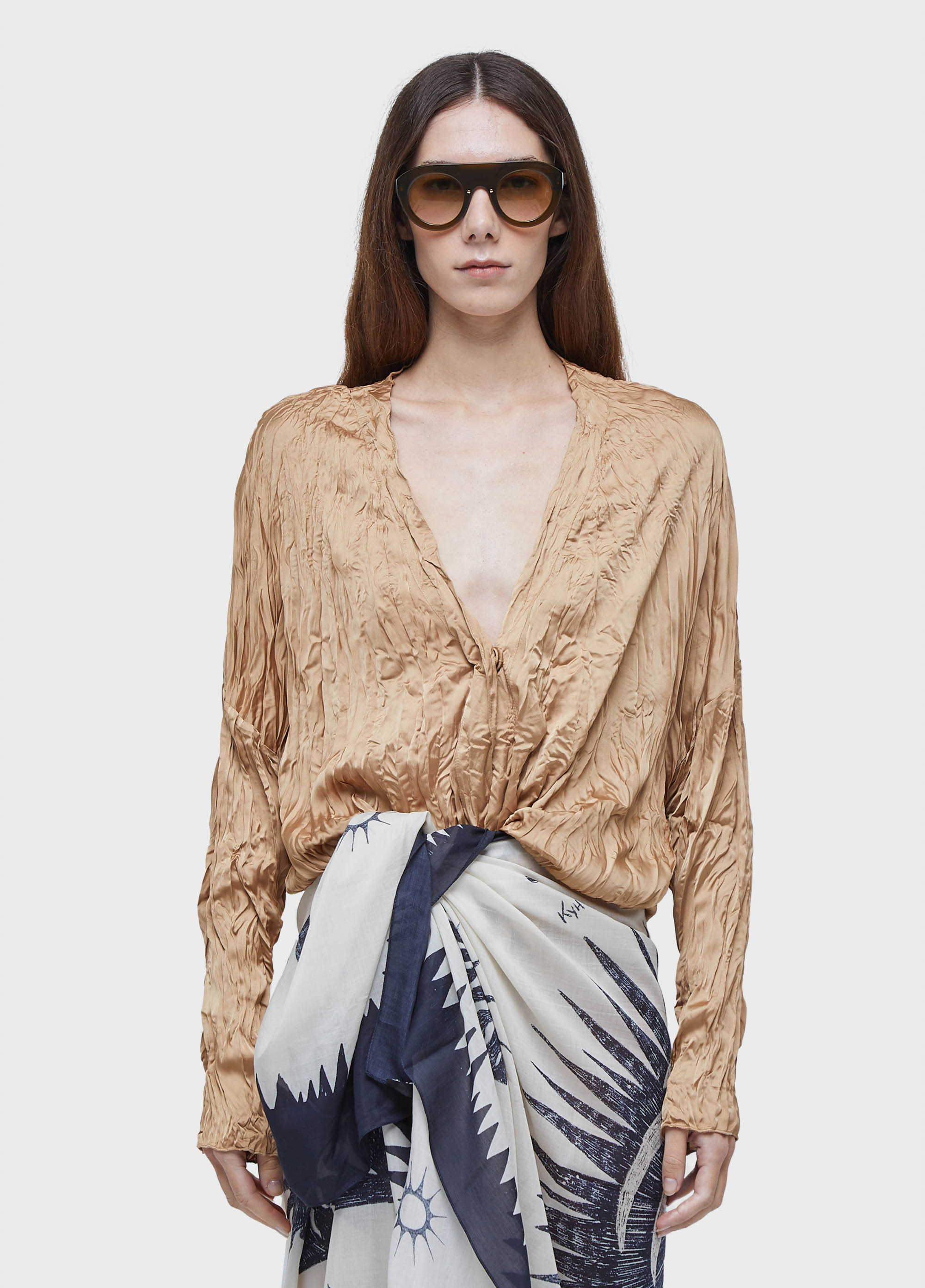 CAMISA MANGA LONGA WRINKLED SATIN