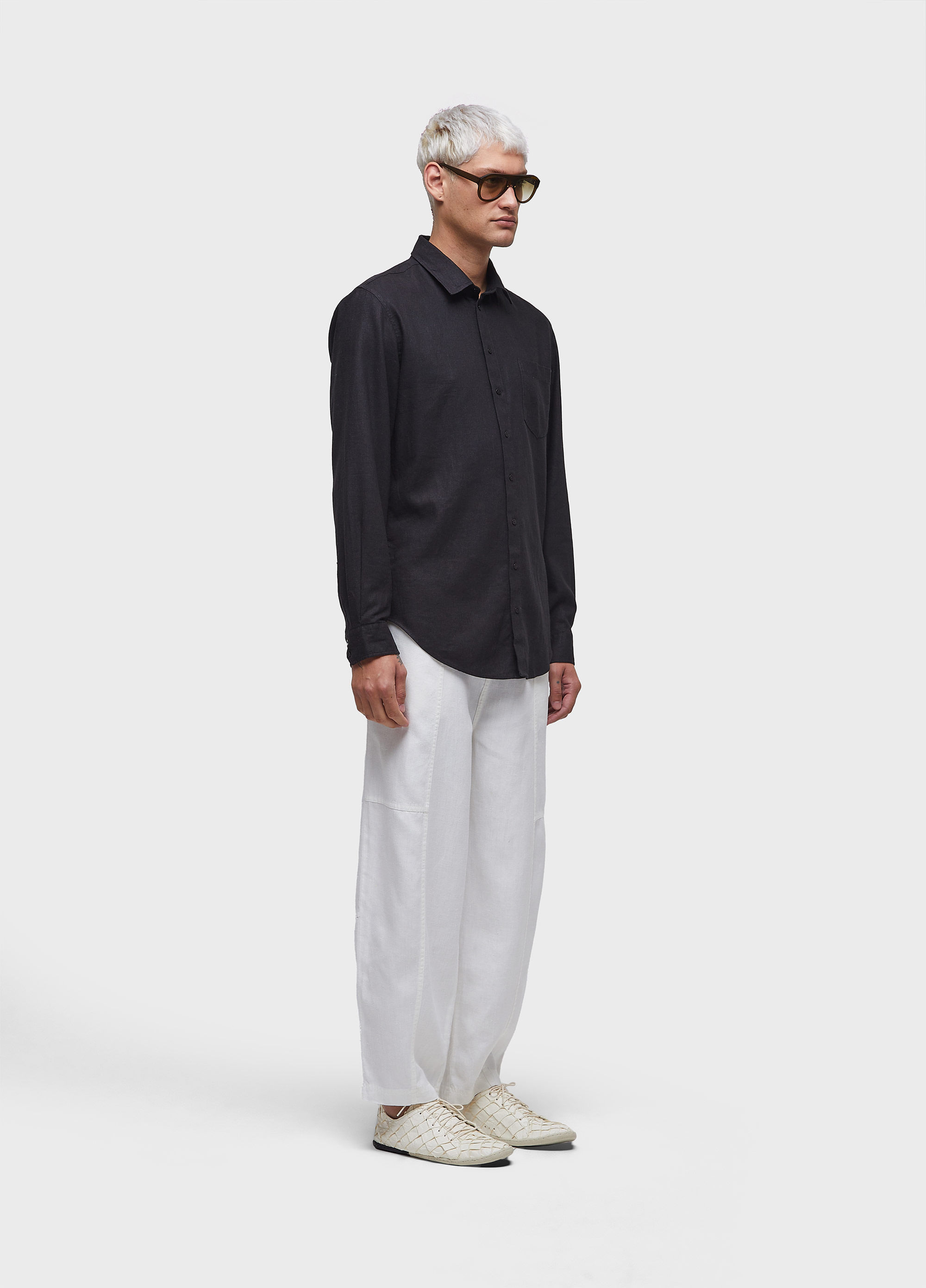 Camisa bordado graphic linen