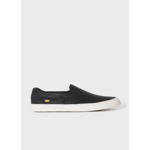 Tênis canvas slip on couro
