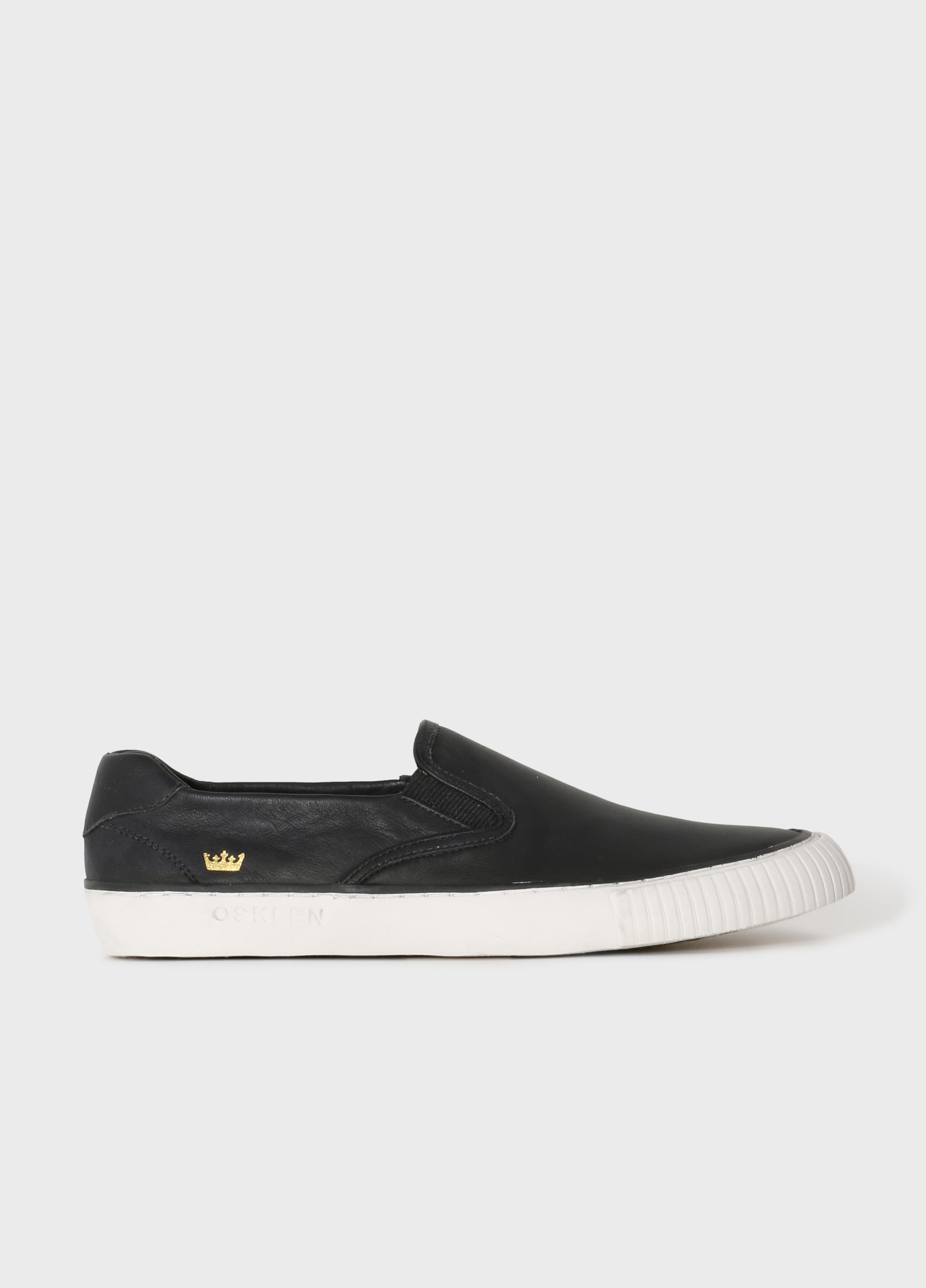 TENIS CANVAS SLIP ON COURO