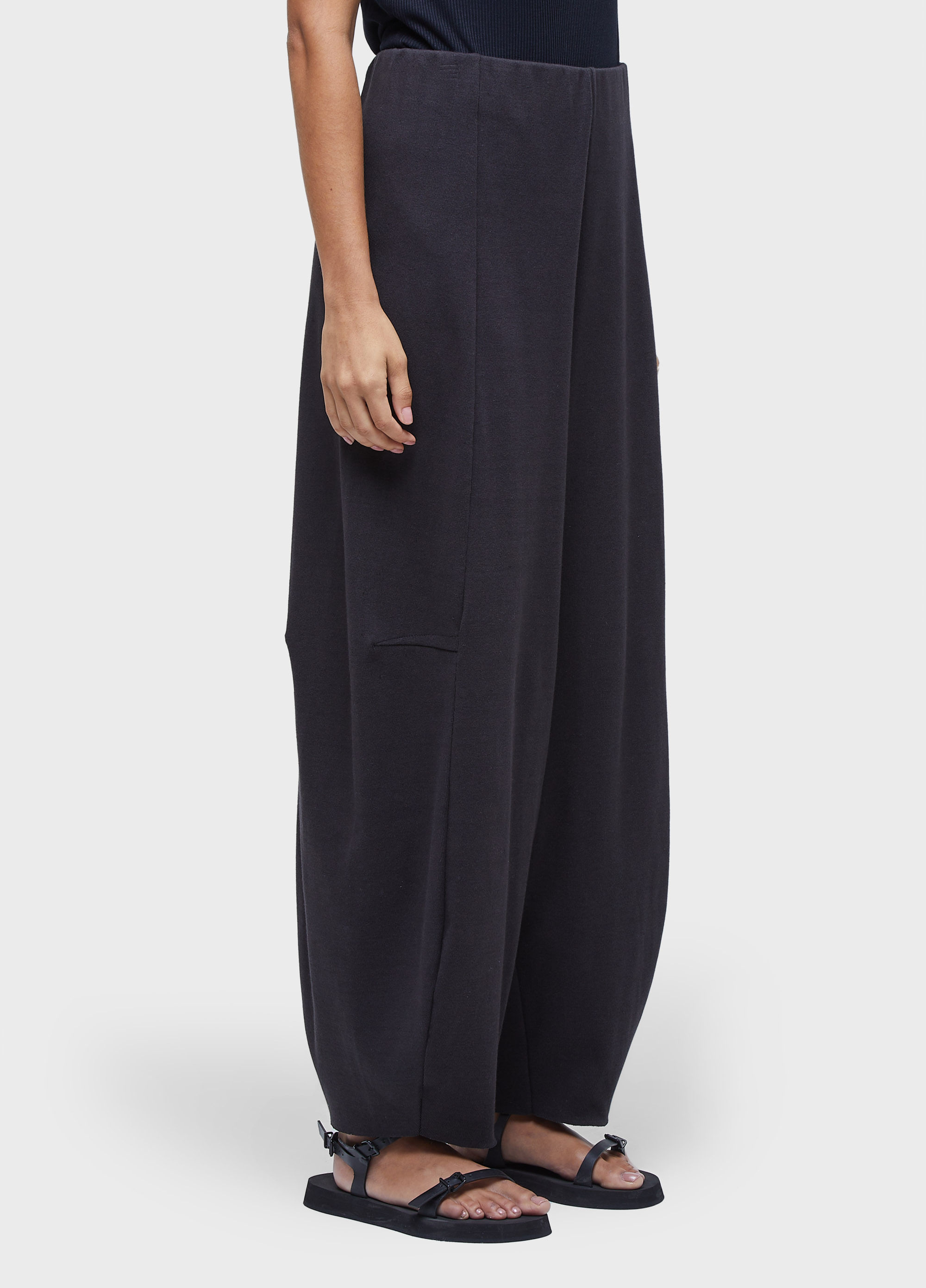 Calça barrel malha rustica