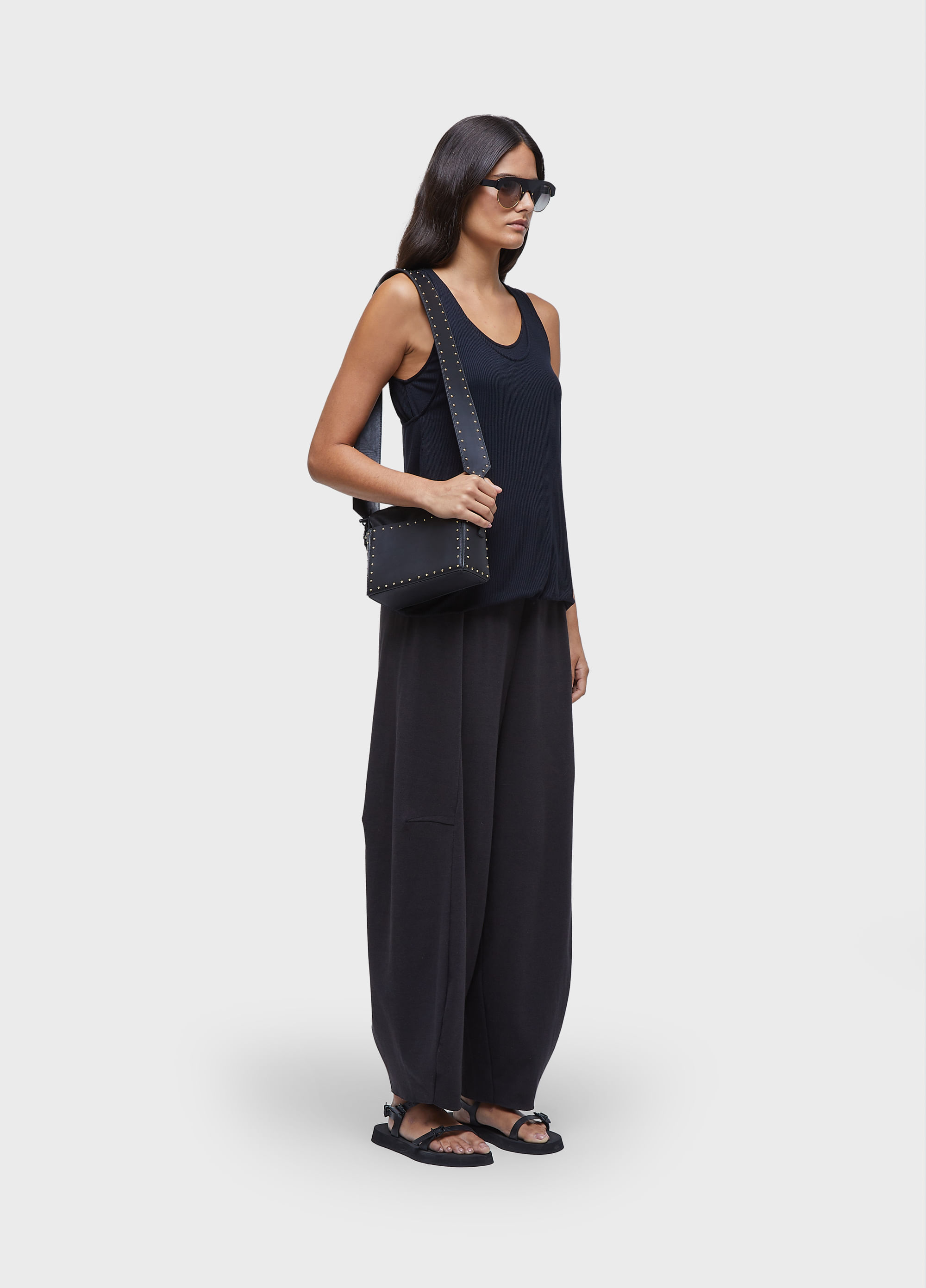 Calça barrel malha rustica