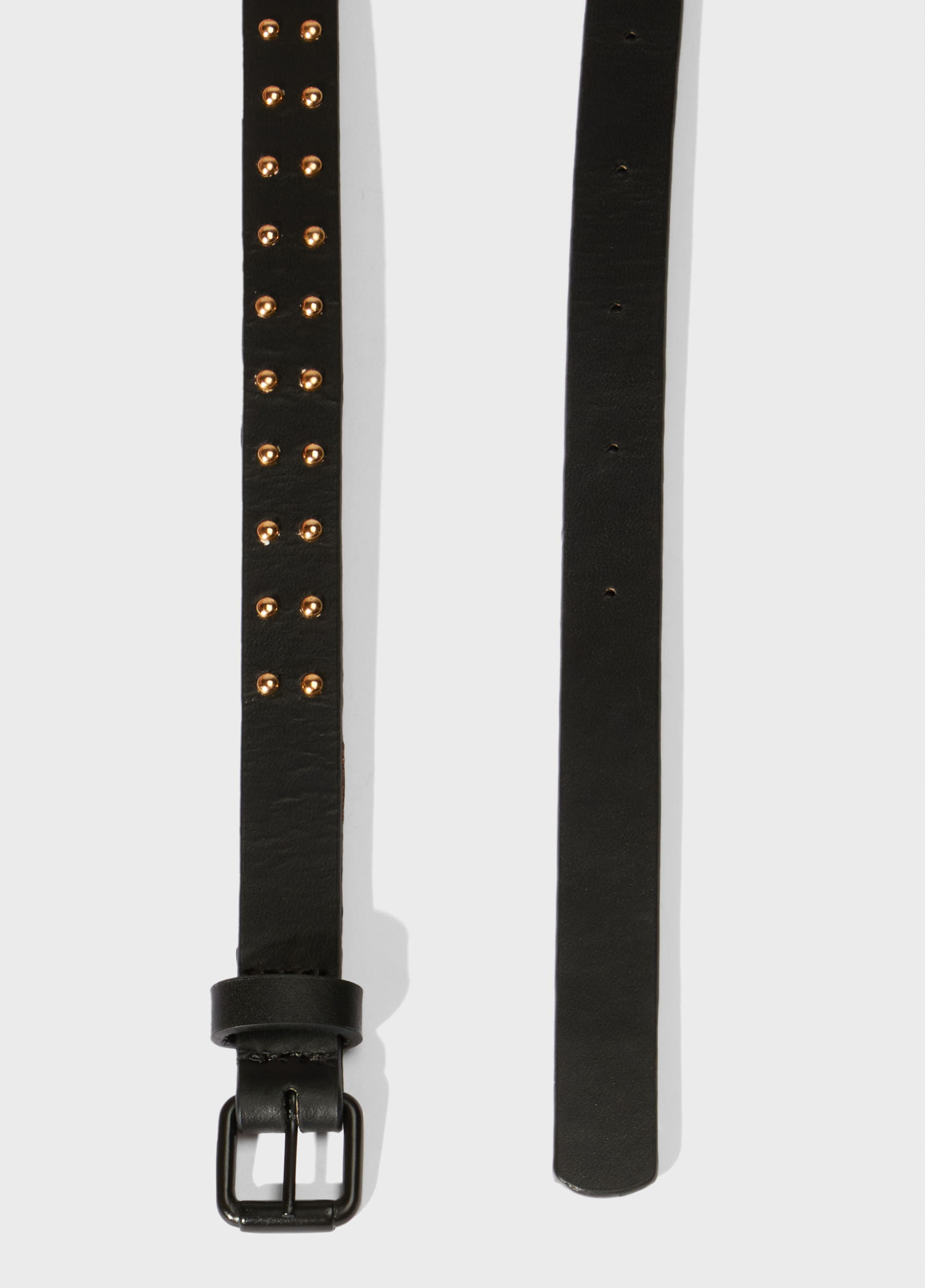 Cinto slim couro tachas