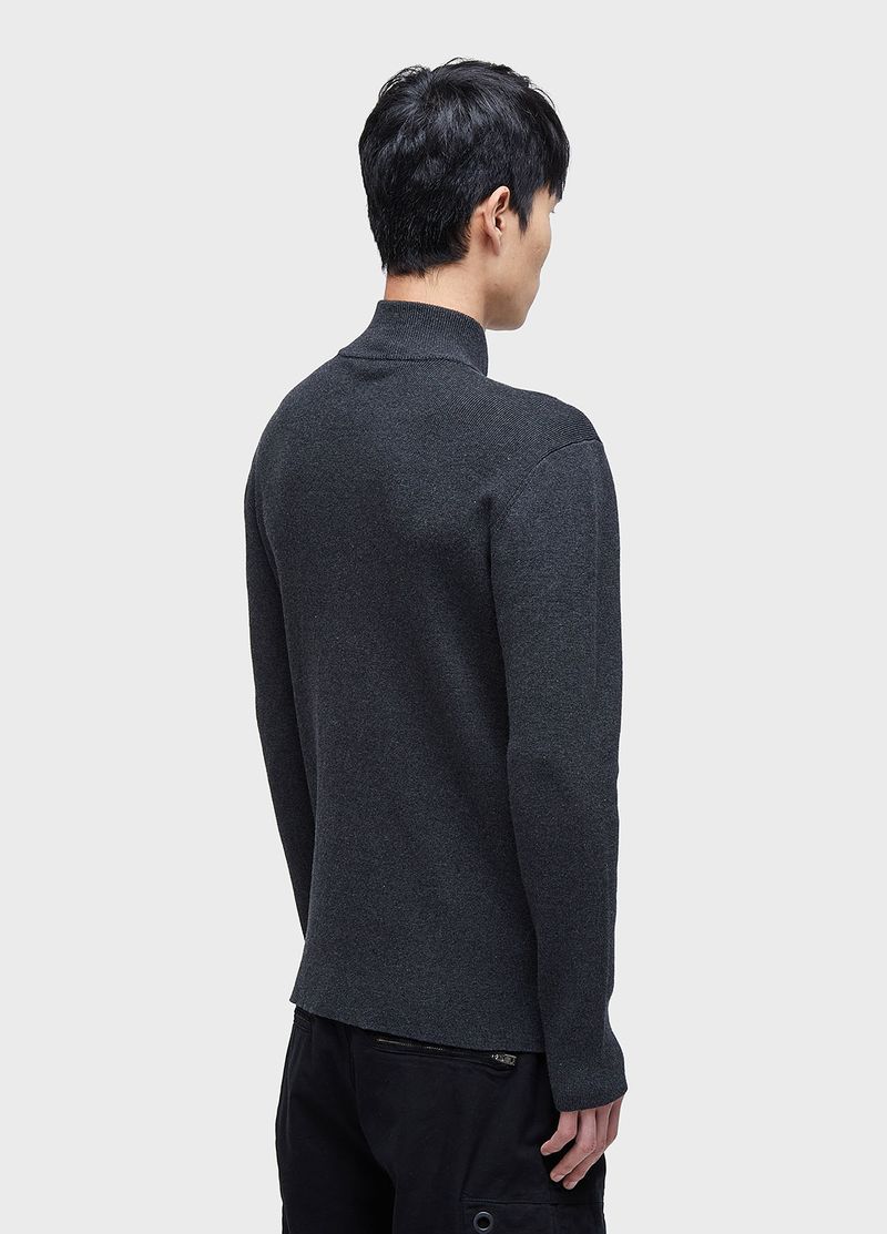 SWEATER TRICOT ZIPPED COTTON