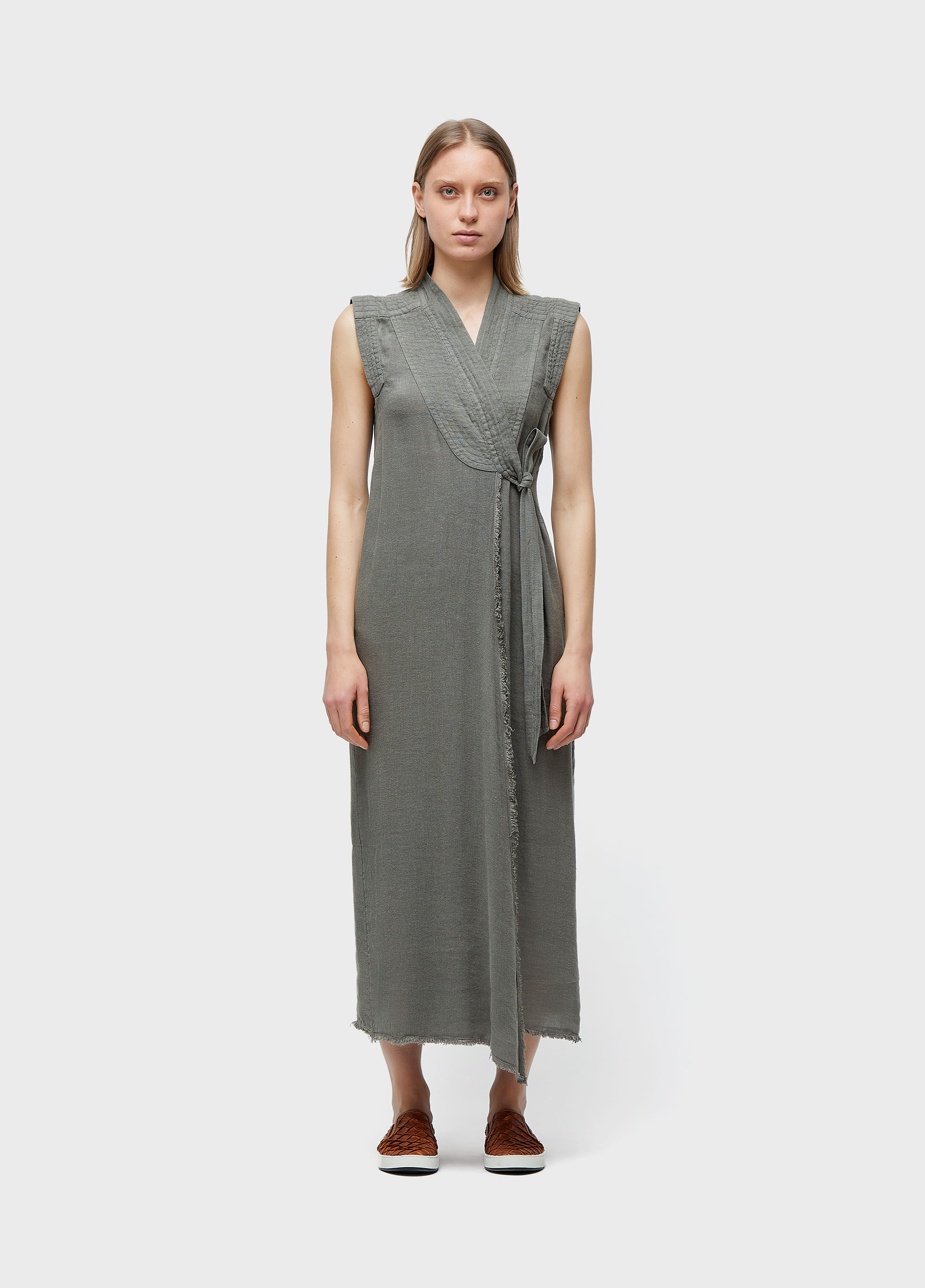 VESTIDO AMARRAcaO LINHO RECICLADO