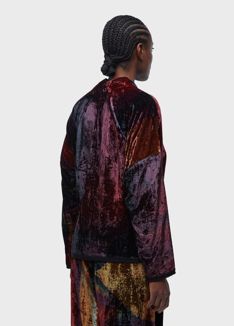 CAMISA ML VELVET GLITCH ROSE