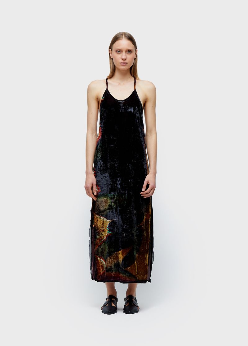 VESTIDO ALCAS VELVET GLITCH ROSE