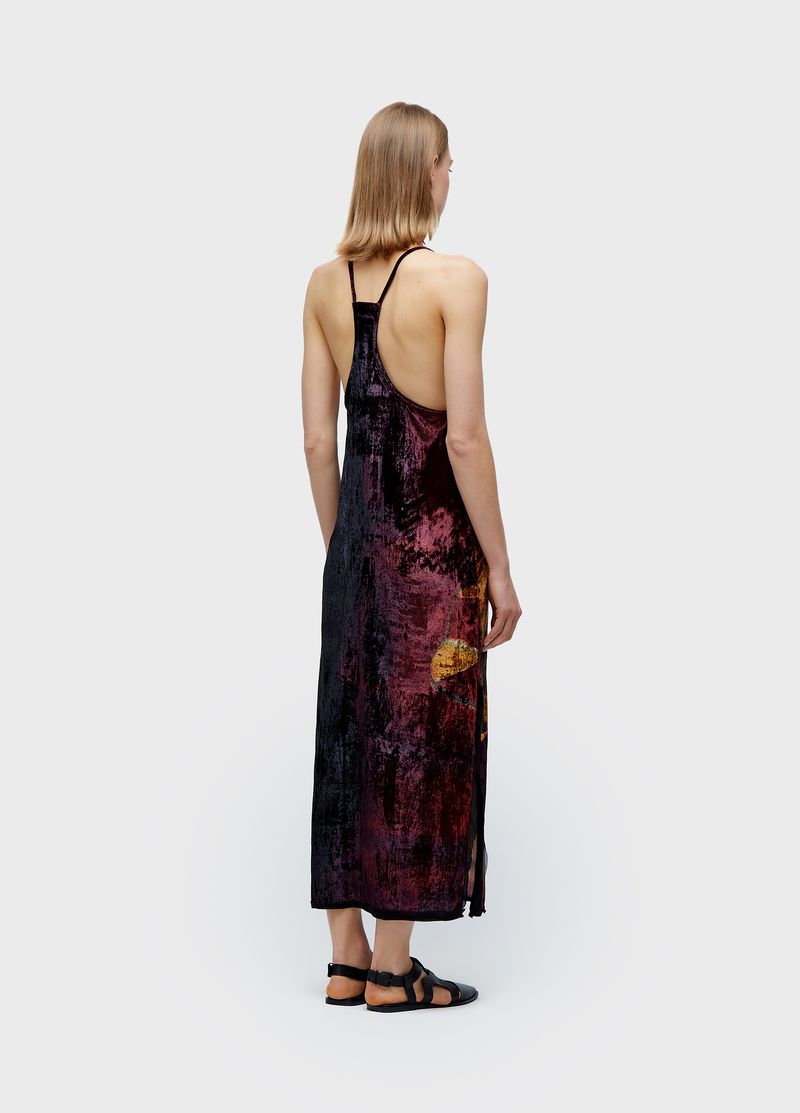 VESTIDO ALCAS VELVET GLITCH ROSE