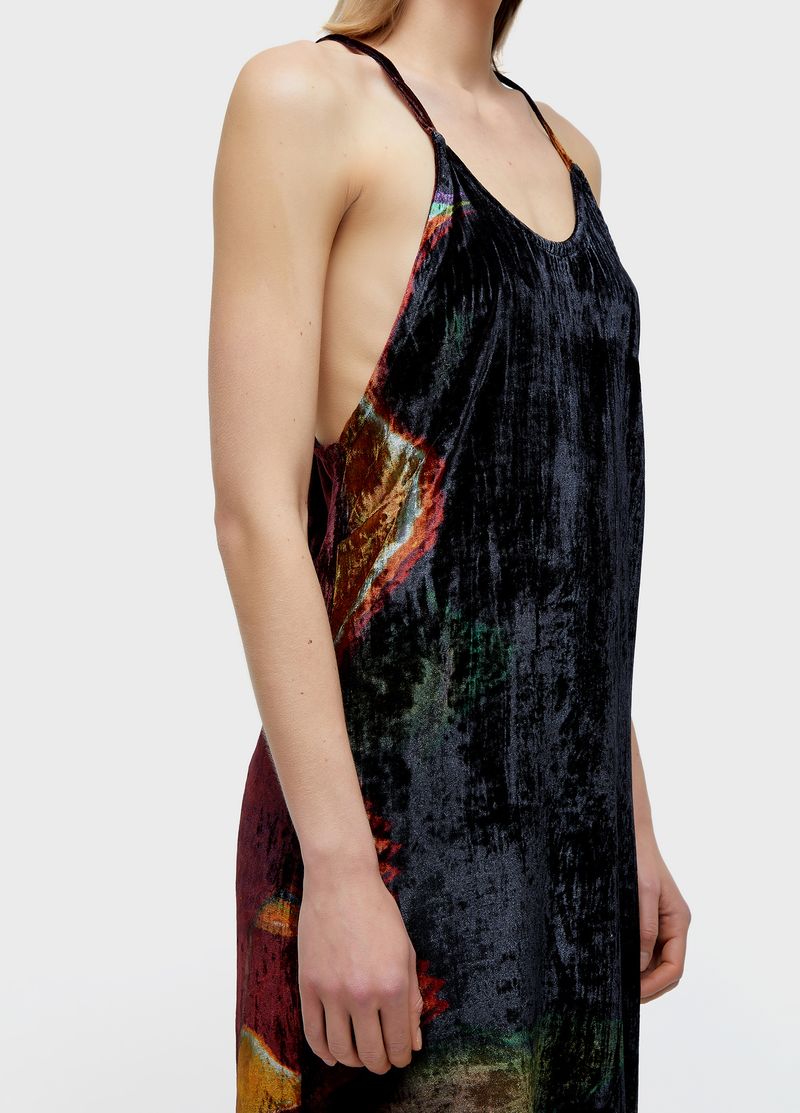 VESTIDO ALCAS VELVET GLITCH ROSE