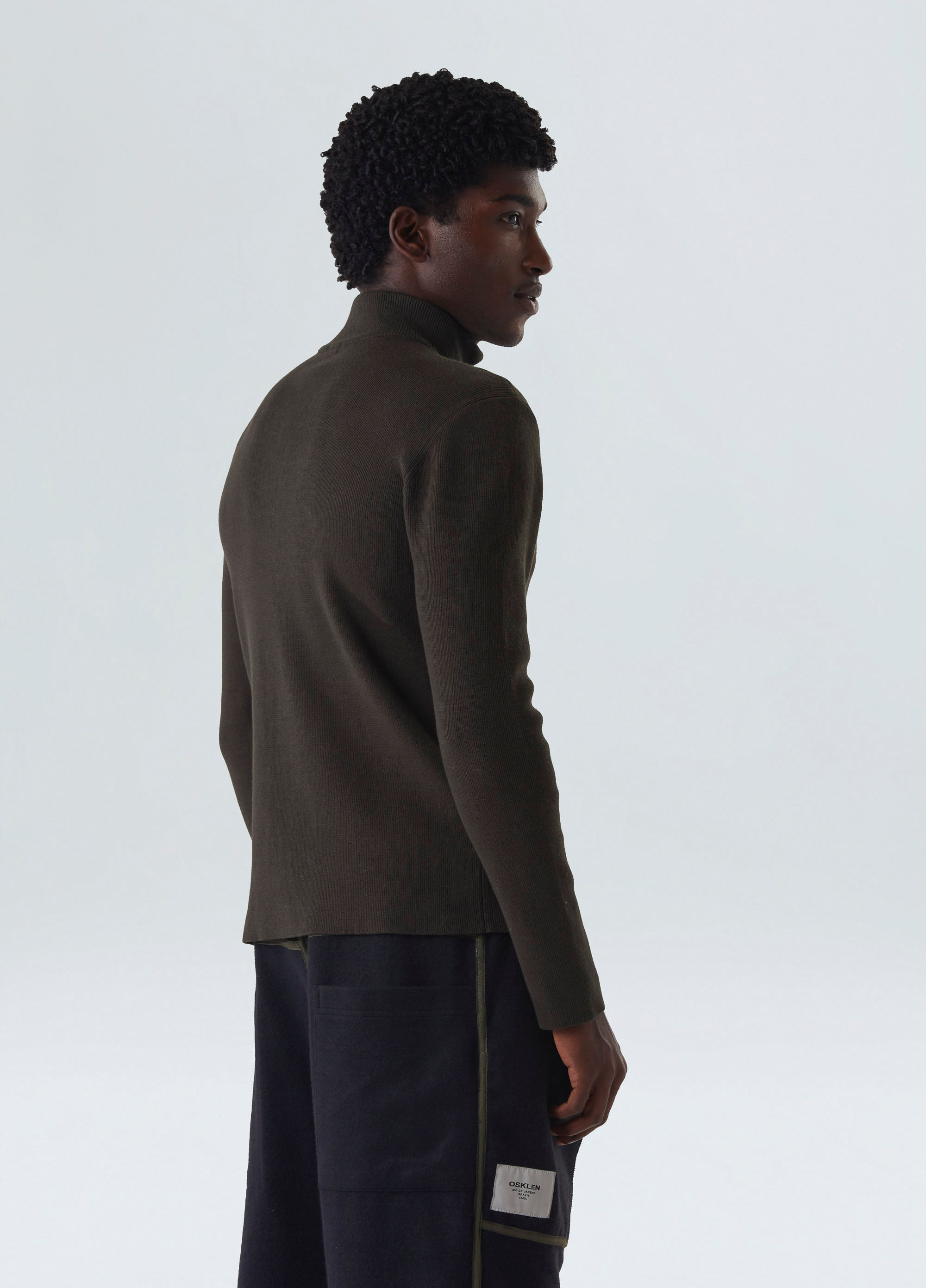 SWEATER TRICOT ZIPPED COTTON